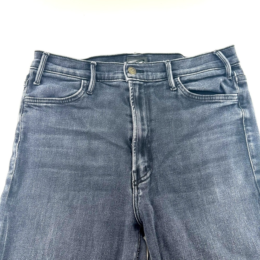 Mother The Hustler Ankle Fray Jeans Encounters At Night Black Denim Size 33